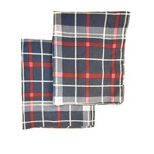 Plaid Red and Blue Pillow Sham Set by Springs about 30” x 24.5”